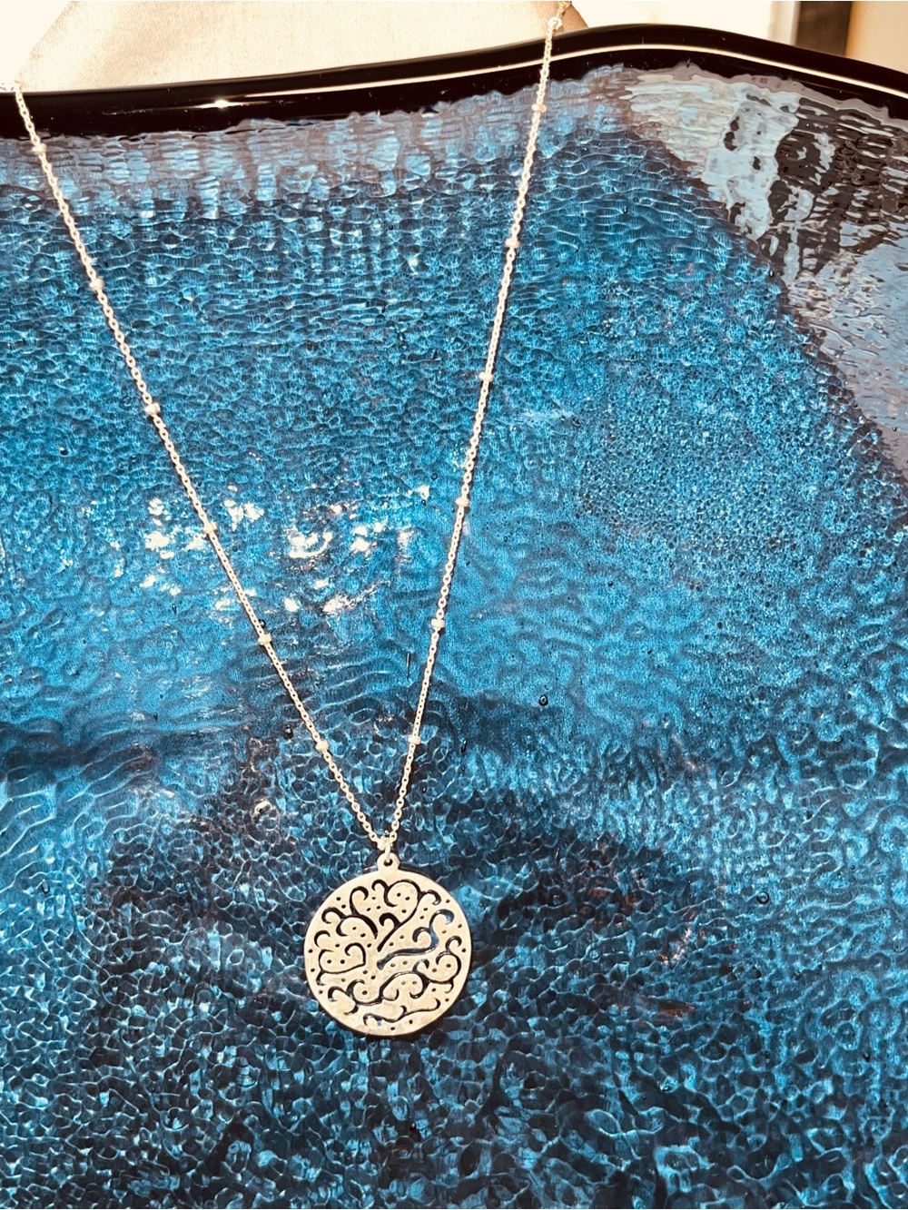 Silpada Silver Tree of Life Filigree Pendant Necklace